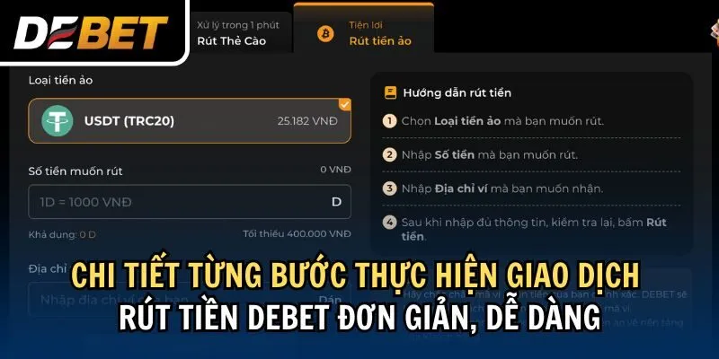 trong menu chính hoặc trên giao diện người dùng để bắt đầu quá trình giao dịch.